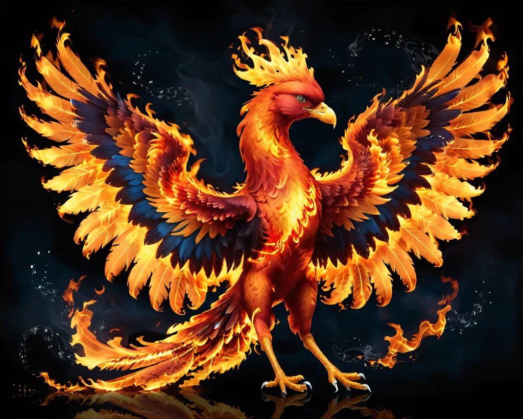 The phoenix is a mythical bird that is said to be a symbol of hope and renewal. It is said to live for 500 years, after which it bursts into flames and is reborn from the ashes. The phoenix is often depicted as a beautiful bird with red and gold feathers. It is also often associated with the sun. In some cultures, the phoenix is said to be a sacred bird that is associated with the gods.