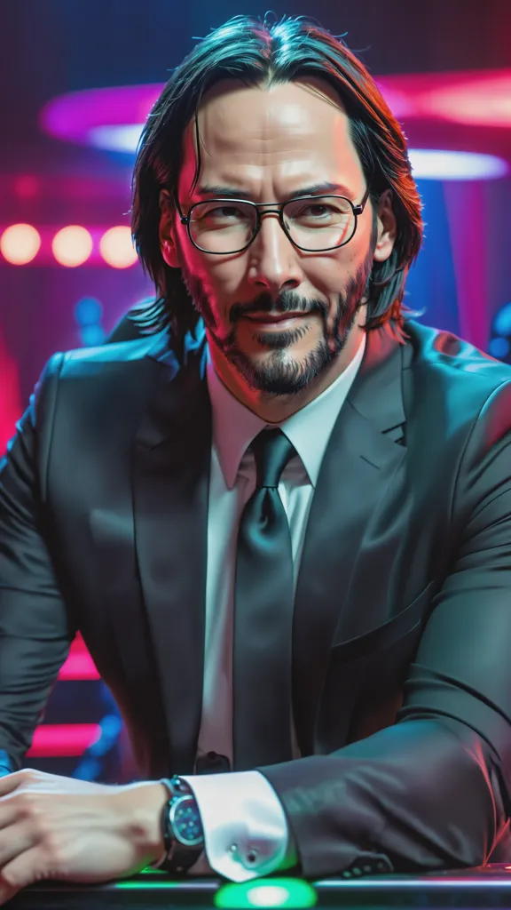 The image shows Keanu Reeves, a Canadian actor, in a scene from the movie \