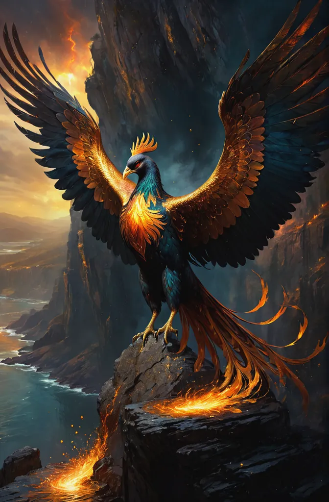 The phoenix is a mythical bird that is said to be a symbol of hope and renewal. It is said to rise from the ashes of its own destruction, and is often associated with fire and the sun. The phoenix is a powerful symbol, and is often used in art and literature to represent the human spirit and the power of overcoming adversity.