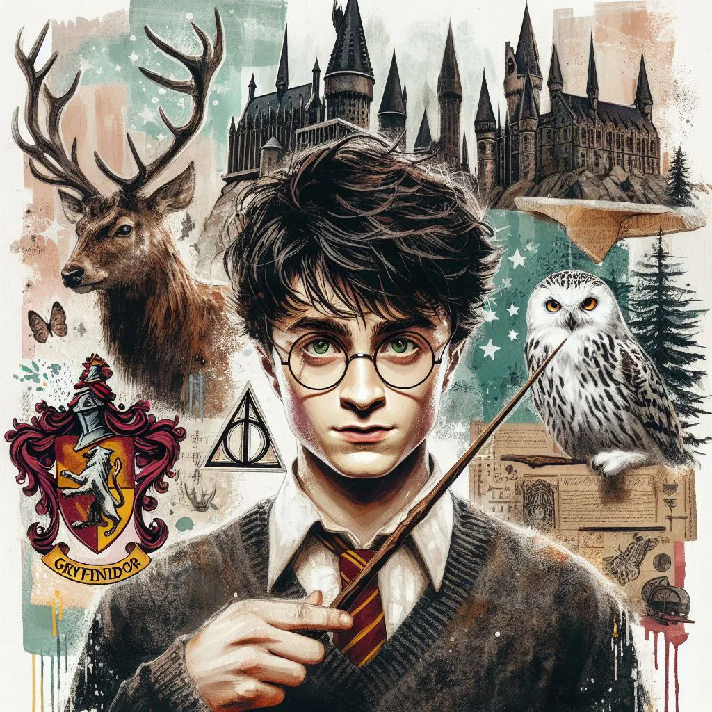 This is a picture of Harry Potter. He is the main character in a series of books and movies. He is a wizard and attends Hogwarts School of Witchcraft and Wizardry. He is accompanied by his friends Ron Weasley and Hermione Granger. They have many adventures together and fight against the evil Lord Voldemort.