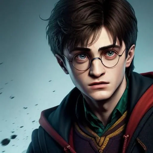 This is a picture of Harry Potter, a fictional character in a book series written by J.K. Rowling. He is a young wizard who attends Hogwarts School of Witchcraft and Wizardry. He has black hair and green eyes, and wears glasses. He is the protagonist of the series, and the story follows his journey as he grows up and learns to use his magical powers.